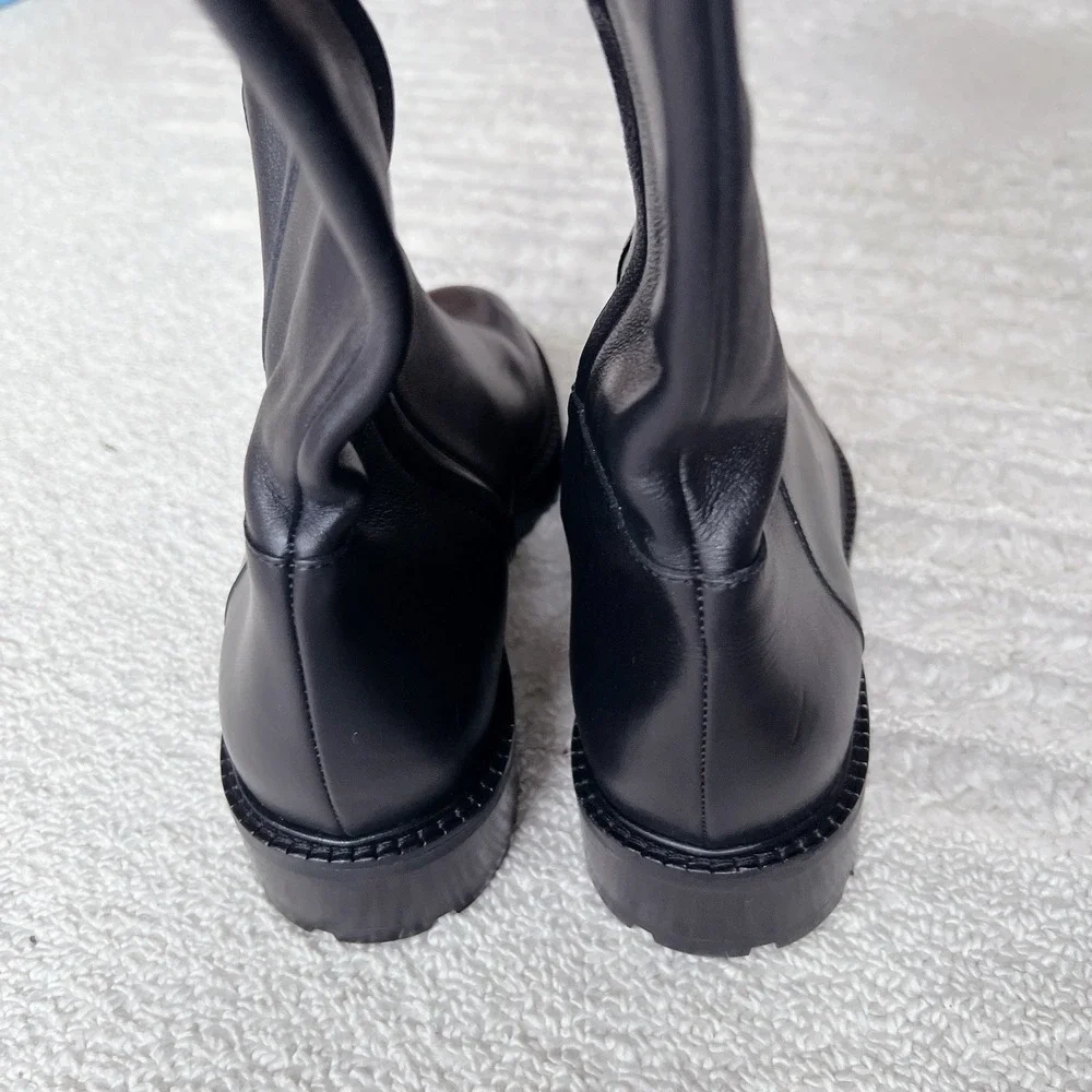 VALENTINO GARAVANI Bowrap buckled Black Leather Over The Knee OTK EU 38.5 US 8.5